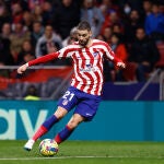 Yannick Carrasco, con el Atlético de Madrid
