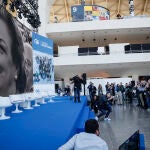 Un retrato de la exalcaldesa de Valencia Rita Barberá se muestra en la 26 Intermunicipal del PP, esta mañana en Valencia