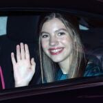 La Infanta Sofía sale del Auditorio Palacio de Congresos "Príncipe Felipe" de Oviedo donde ha asistido al concierto Premios Princesa de Asturias, a 27 de octubre de 2022, en Oviedo (Asturias, España). 