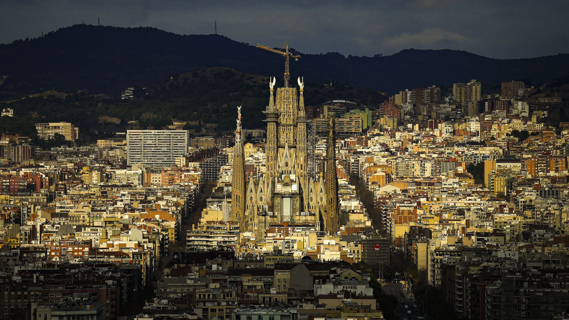 Aspecto de la Basílica de la Sagrada Familia