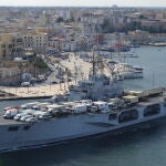 Italian Navy ship carrying field hospital for populations affected by the earthquake in Turkey and Syria