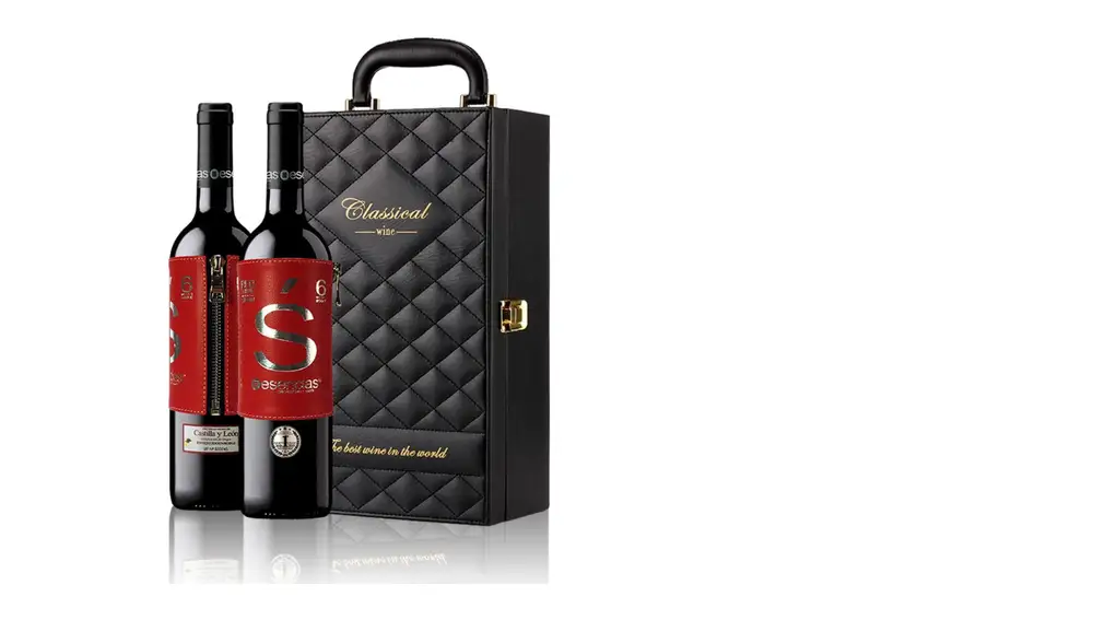 Estuche-maletín de vinos con mensaje