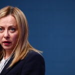 Italy's Prime Minister Giorgia Meloni press conference in Brussels