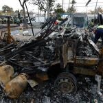 MURCIA.-Sucesos.- Los Bomberos extinguen un incendio declarado en el camping de Bolnuevo, en Mazarrón