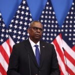 US Secretary of Defense Lloyd J. Austin III press conference in Brussels