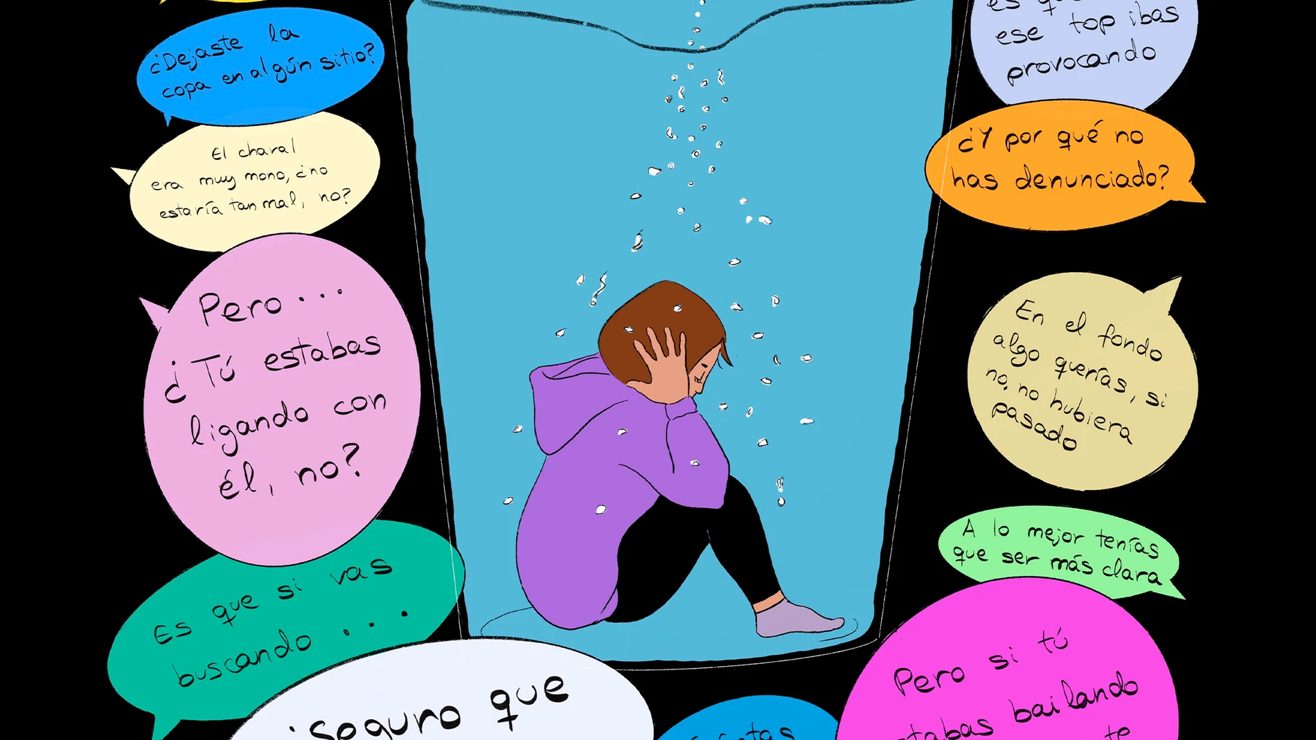 Ilustración de la exposición de la Comisión para la Investigación de Malos Tratos hacia las mujeres