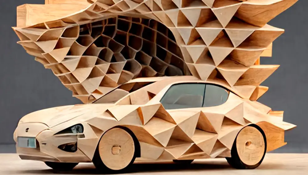 Vehículo inspirado en la obra de Kengo Kuma.