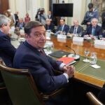 El ministro de Agricultura, Pesca y Alimentación, Luis Planas (c), preside el pleno del Observatorio de la Cadena Alimentaria