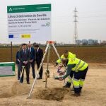 Colocación de la primera piedra de la línea 3 del Metro de Sevilla 