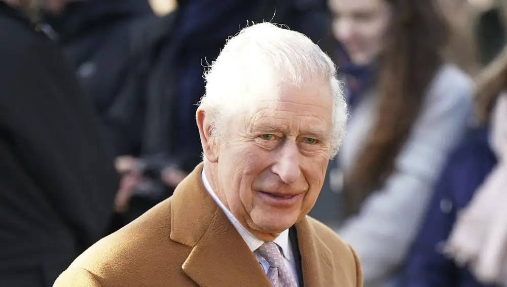 Britain's King Charles III arrives to attend a morning church service at Castle Rising Church in Norfolk, England