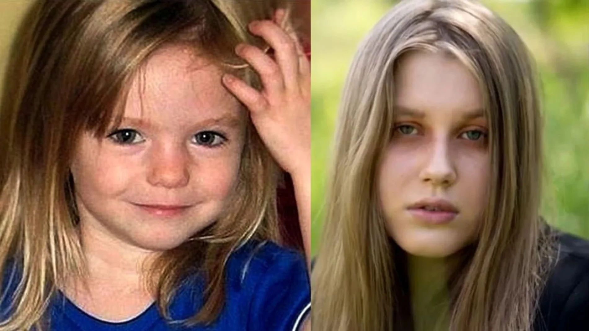 Julia Faustyna (d), la joven polacade 21 años que asegura ser Madeleine McCann (i)
