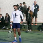 Djokovic, en el entrenamiento previo a la conferencia de prensa