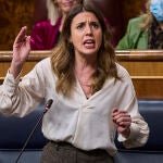 La ministra de Igualdad, Irene Montero, durante la sesión de control al gobierno en el Congreso de los Diputados.