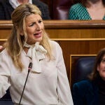 Yolanda Díaz, vicepresidenta segunda y ministra de Trabajo y Economía Social durante la sesión de control al gobierno en el Congreso de los Diputados.