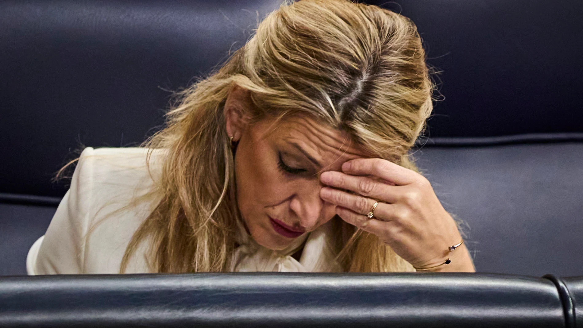 La ministra Yolanda Diaz durante la sesión de control al gobierno en el Congreso de los Diputados.