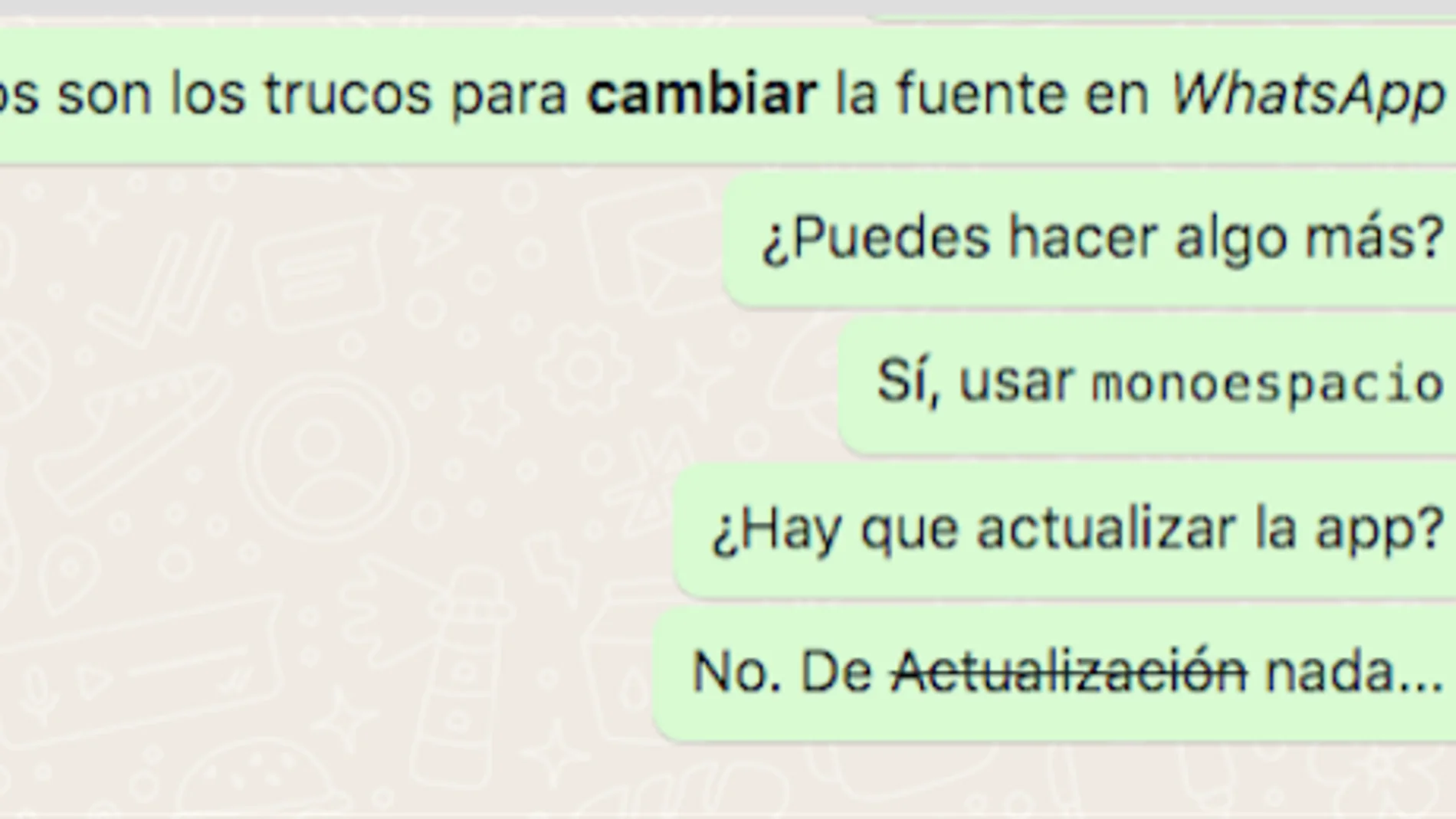 Trucos para cambiar la fuente en WhatsApp