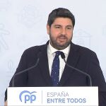 El presidente de la Región de Murcia, Fernando López Miras 