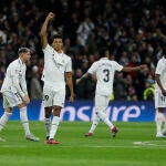 Álvaro Rodríguez celebra su gol al Atlético