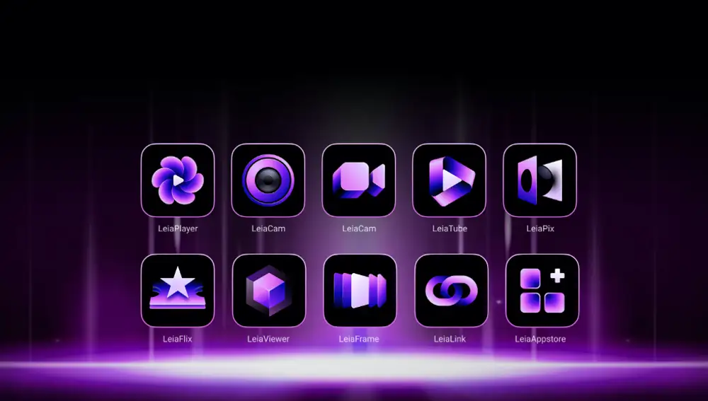 Algunas de las apps de Leia para el Nubia Pad 3D.
