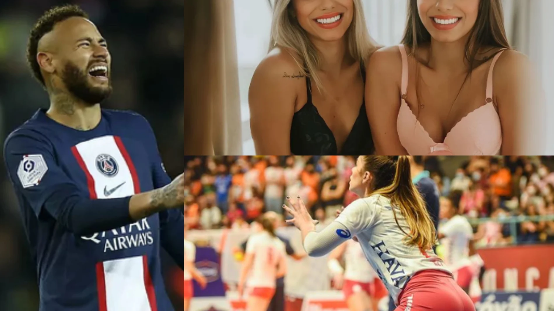 Neymar y las hermanas Alves