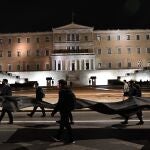 Protestas frente al Parlamento griego en Atenas