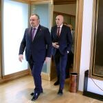 Eduardo Morán y José Antonio Díez, antes de renovar el acuerdo de colaboración en materia de extinción de incendios