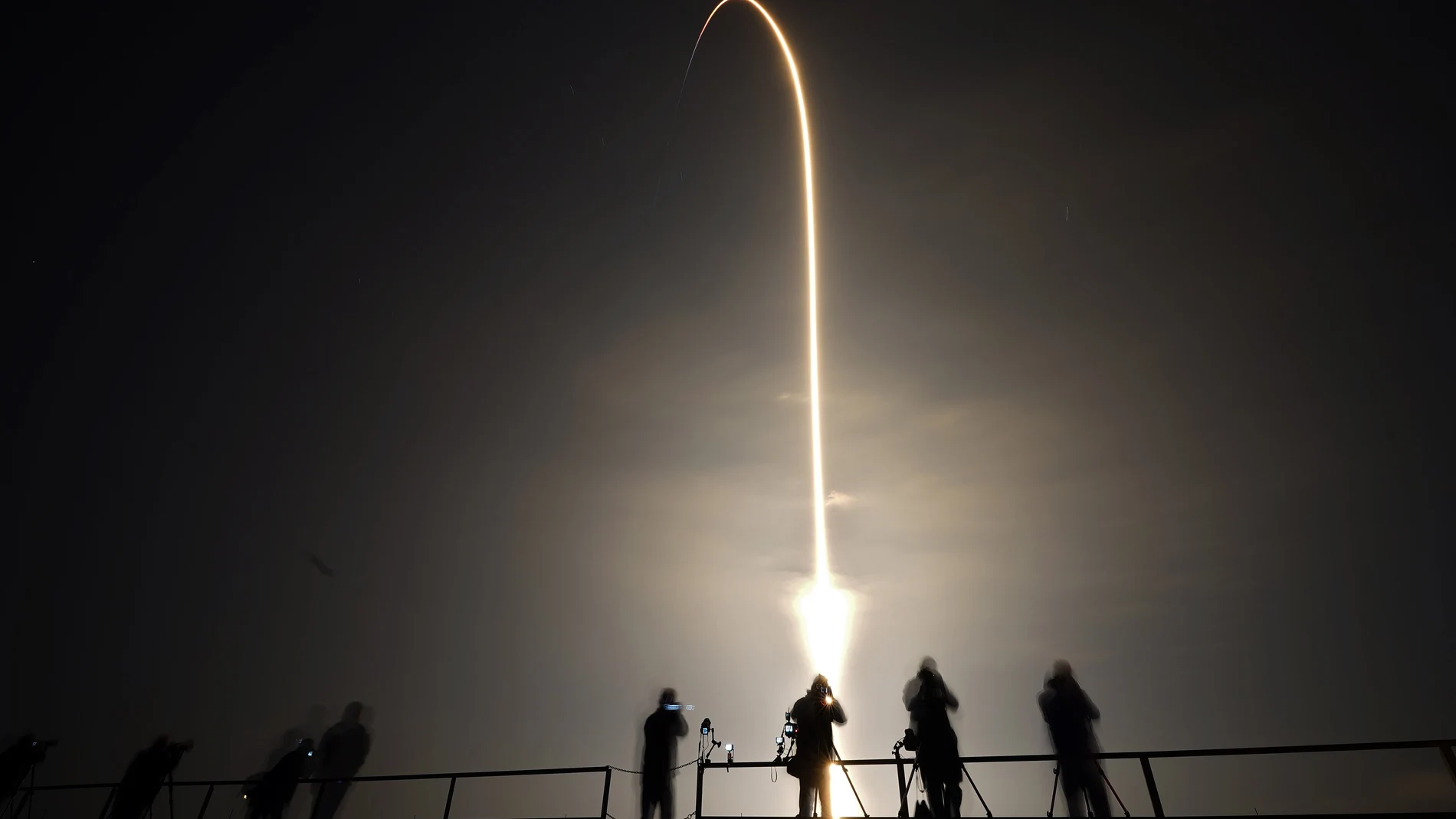 A SpaceX Falcon 9 rocket lifts off in this time exposure photograph from Launch Pad 39-A, Thursday, March 2, 2023, at the Kennedy Space Center in Cape Canaveral, Fla. Four astronauts are beginning a mission to the International Space Station.