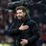 Simeone, durante el Atlético-Sevilla