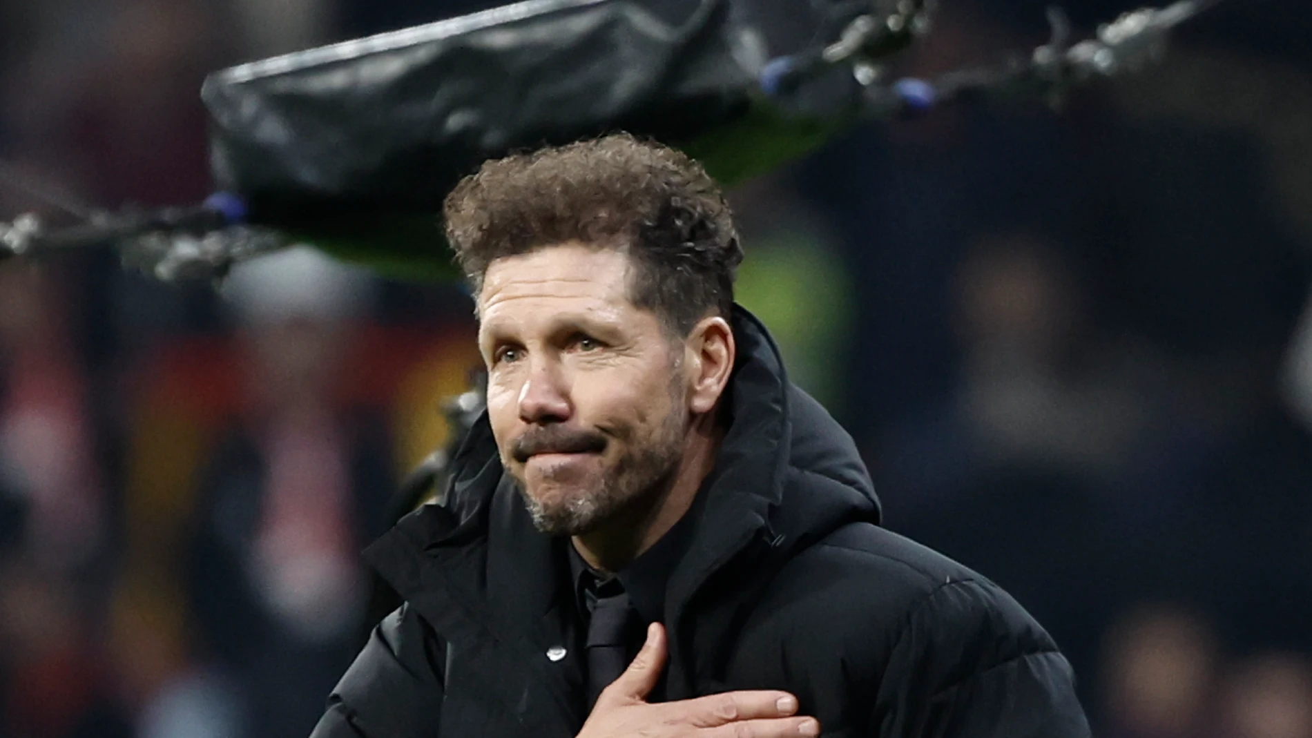 Simeone, durante el Atlético-Sevilla