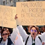 El Sindicato de Médicos de la Comunitat Valenciana (CESM CV) realiza el primero de los tres días de huelga que ha convocado para denunciar la "degradación" de la sanidad pública valenciana