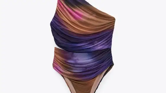 Bañador tul estampado, de Zara
