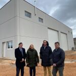 El director general de Carreteras e Infraestructuras, Jesús Puerta, durante la visita a las obras del parque de Ágreda junto a la delegada territorial, Yolanda de Gregorio