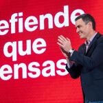 Pedro Sánchez en un acto de partido en Huelva