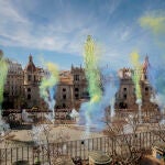 Los colores de Ucrania en la mascleta de las fallas de Valencia