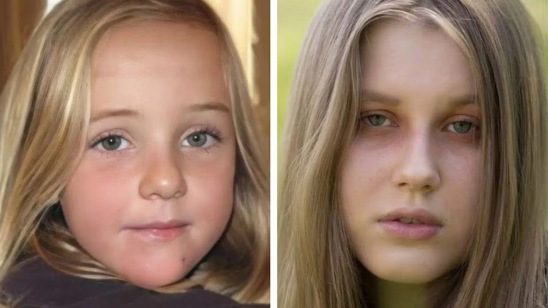 Julia Faustyna (izq.) podria ser realmente otra niña desaparecida hace 12 años, Livia Schepp (der.)