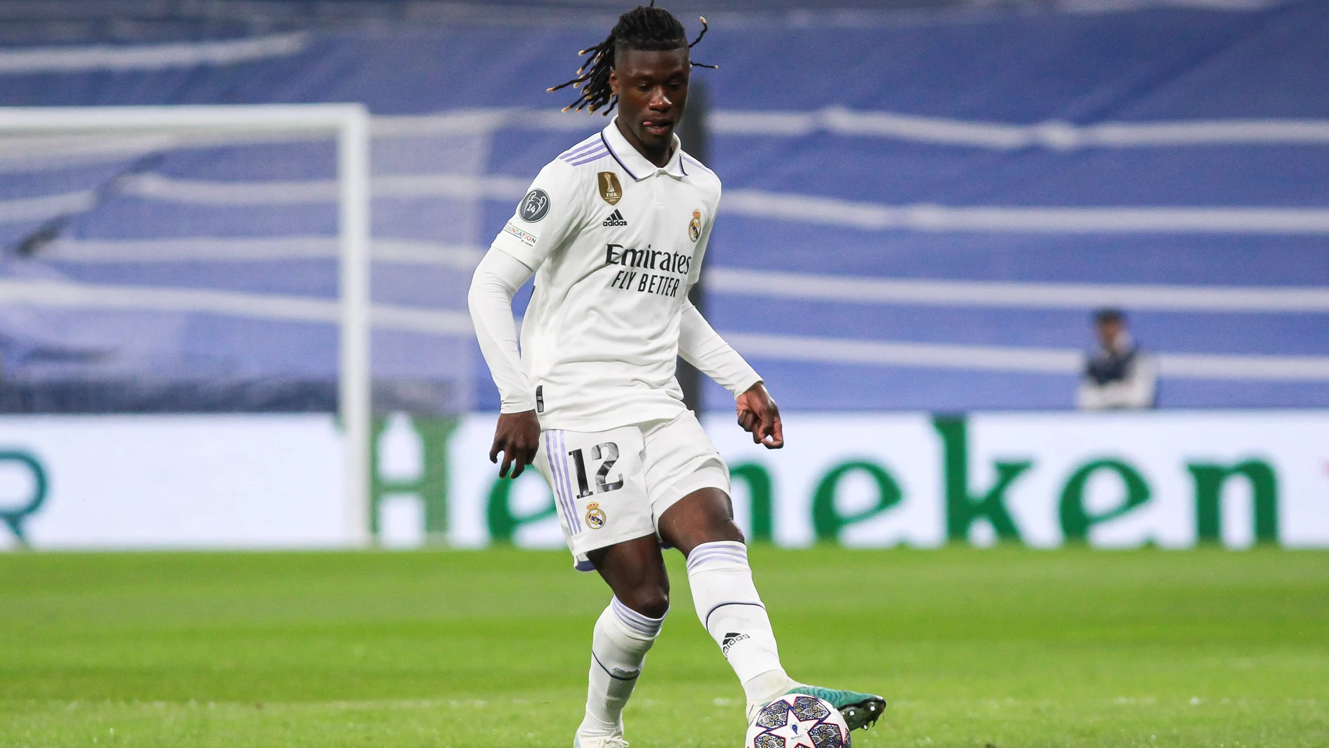 Camavinga, durante el partido ante el Liverpool