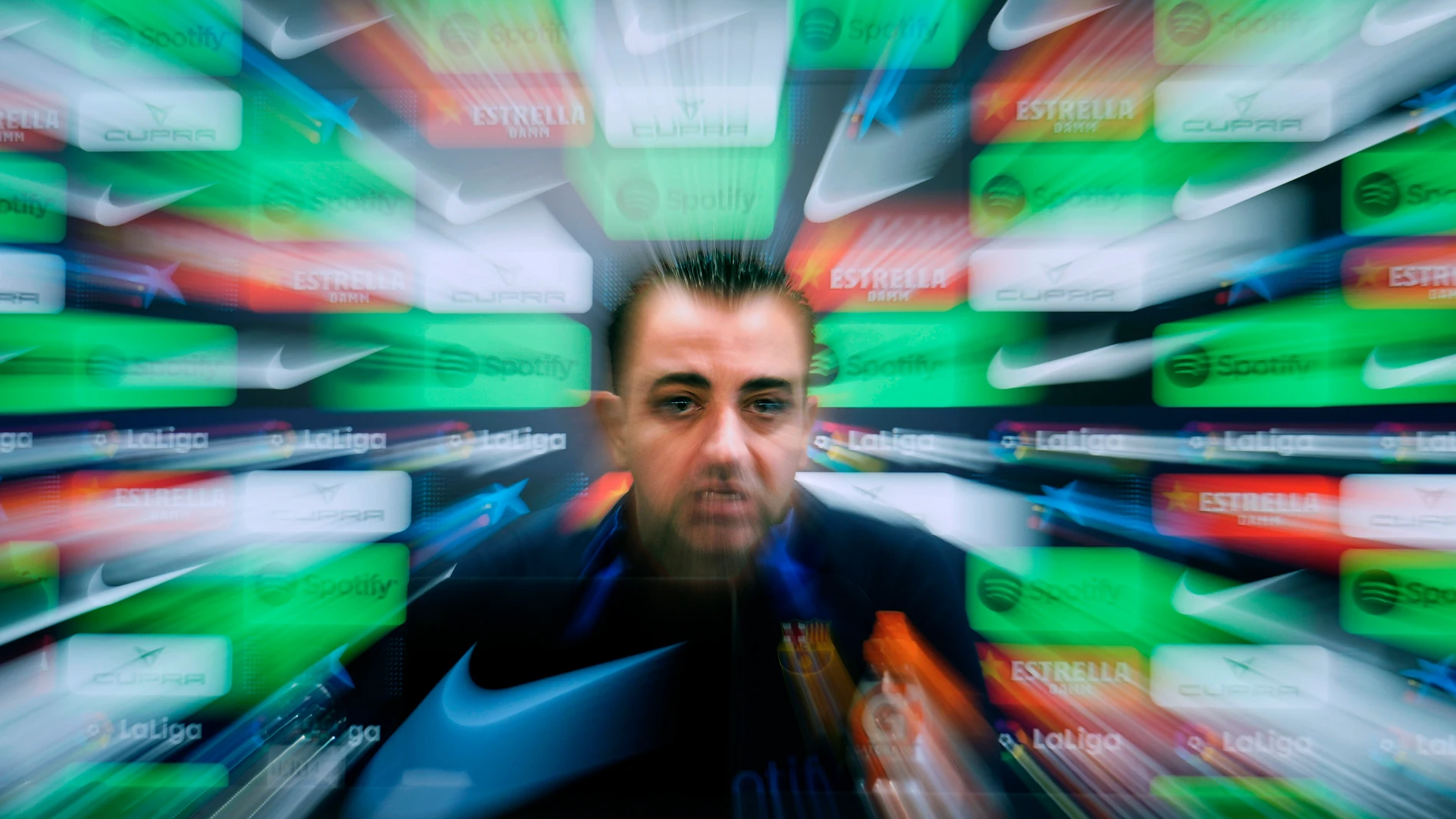 BARCELONA, 18/03/2023.- ueda de prensa del técnico del técnico del primer equipo Xavi Hernandez previa al enfrentamiento del Campeonato Nacional de Liga contra el Real Madrid CF. EFE/Enric Fontcuberta