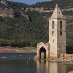  El pantano de Sau, en el término de Vilanova de Sau (Barcelona) está al 9% de su capacidad