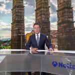 Matías Prats en el momento de dar paso a la información sobre el Acueducto de Segovia