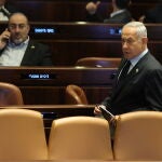Benjamin Netanyahu en la sesión del Parlamento israelí