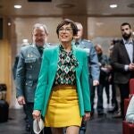 La directora general de la Guardia Civil, María Gámez, a su llegada a una rueda de prensa para presentar su dimisión al frente del Instituto Armado, en la Dirección General de la Guardia Civil, a 22 de marzo de 2023, en Madrid (España). María Gámez ha presentado su renuncia esta mañana al ministro del Interior porque su marido ha sido citado en el marco de un procedimiento judicial. Asumió su cargo como directora general de la Guardia Civil en enero de 2020, en la segunda legislatura de Pedro Sánchez como presidente del Gobierno. La actual delegada del Gobierno en Madrid, Mercedes González, será quien asuma su puesto.