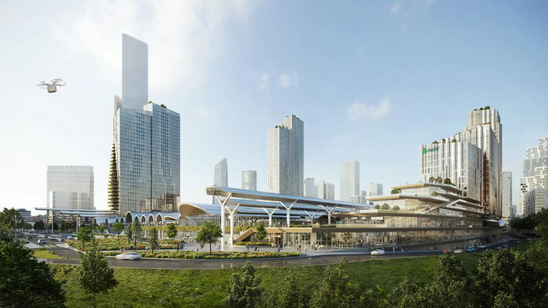 Infografía de la nueva estación de Chamartín
