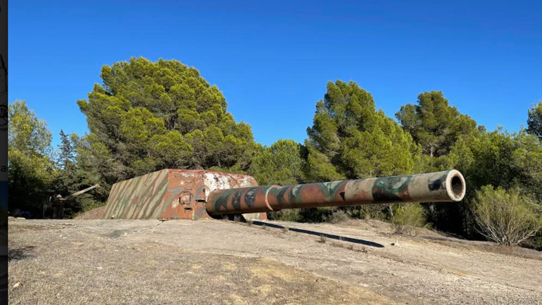 Uno de los cañones Vickers de Paloma Alta