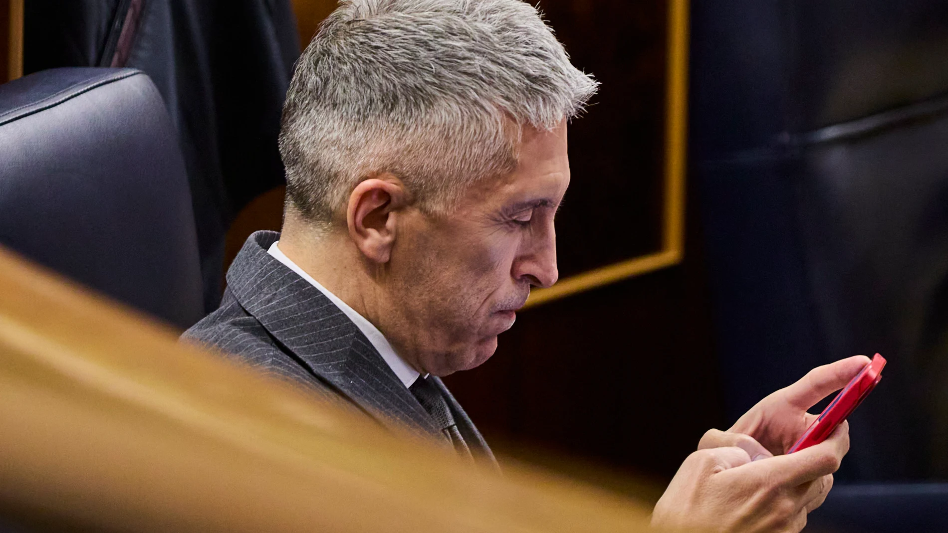 Fernando Grande-Marlaska, ministro del Interior durante la sesión de control al gobierno en el Congreso de los Diputados © Alberto R. Roldán / La Razón