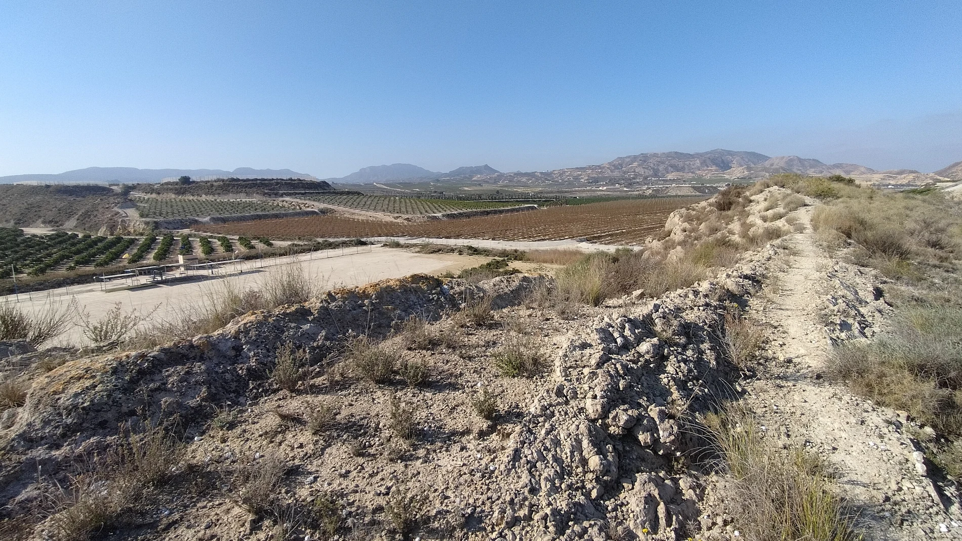 Obras de la presa y encauzamiento de la rambla de Tabala