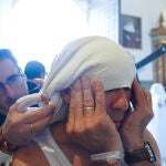 Costaleros del Cristo de la Victoria de la hermandad de la Paz