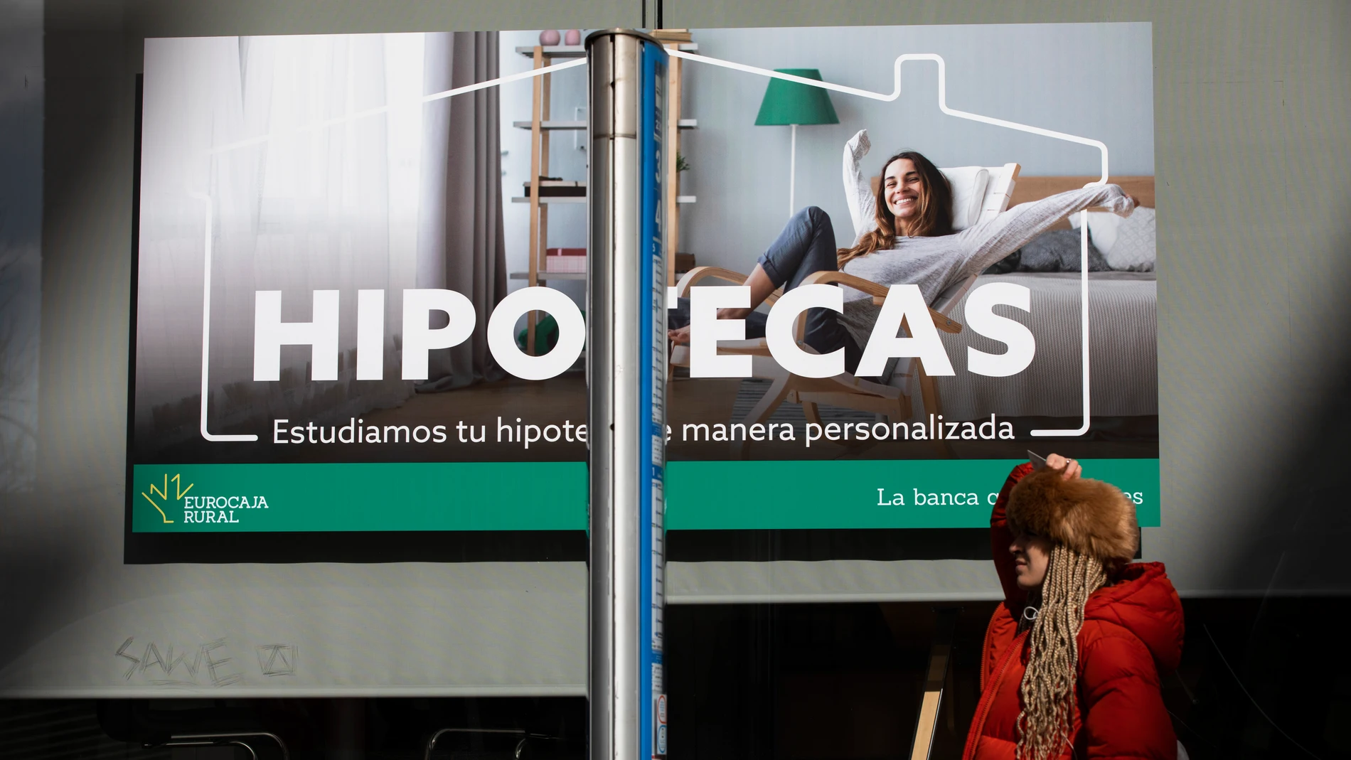 Cartel publicitario de hipotecas de una entidad bancaria.