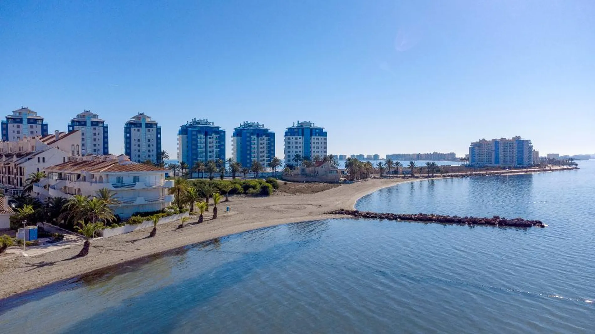 La playa de La Veneziola, en La Manga del Mar Menor
