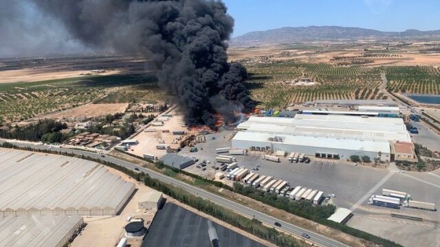 Imagen aérea de la zona del incendio