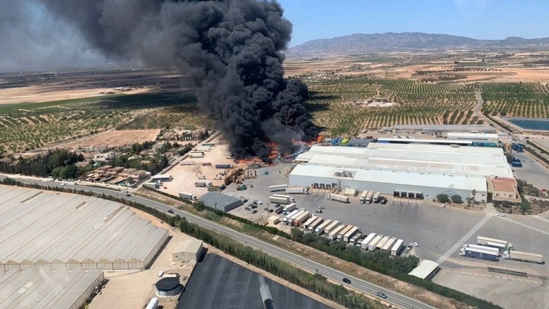 Imagen aérea de la zona del incendio